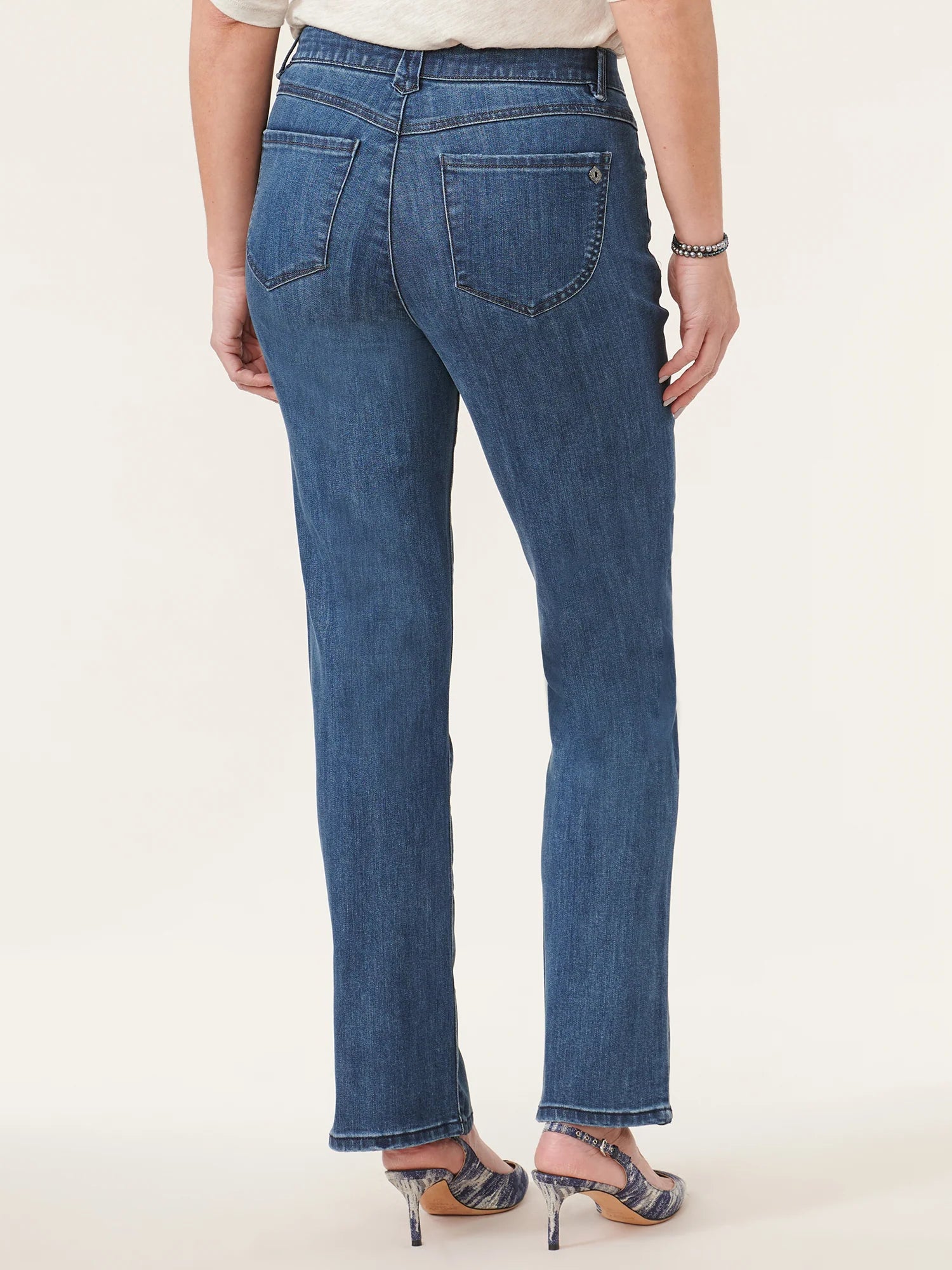 "Ab"solution® High Rise Front Slit Straight Leg Jeans