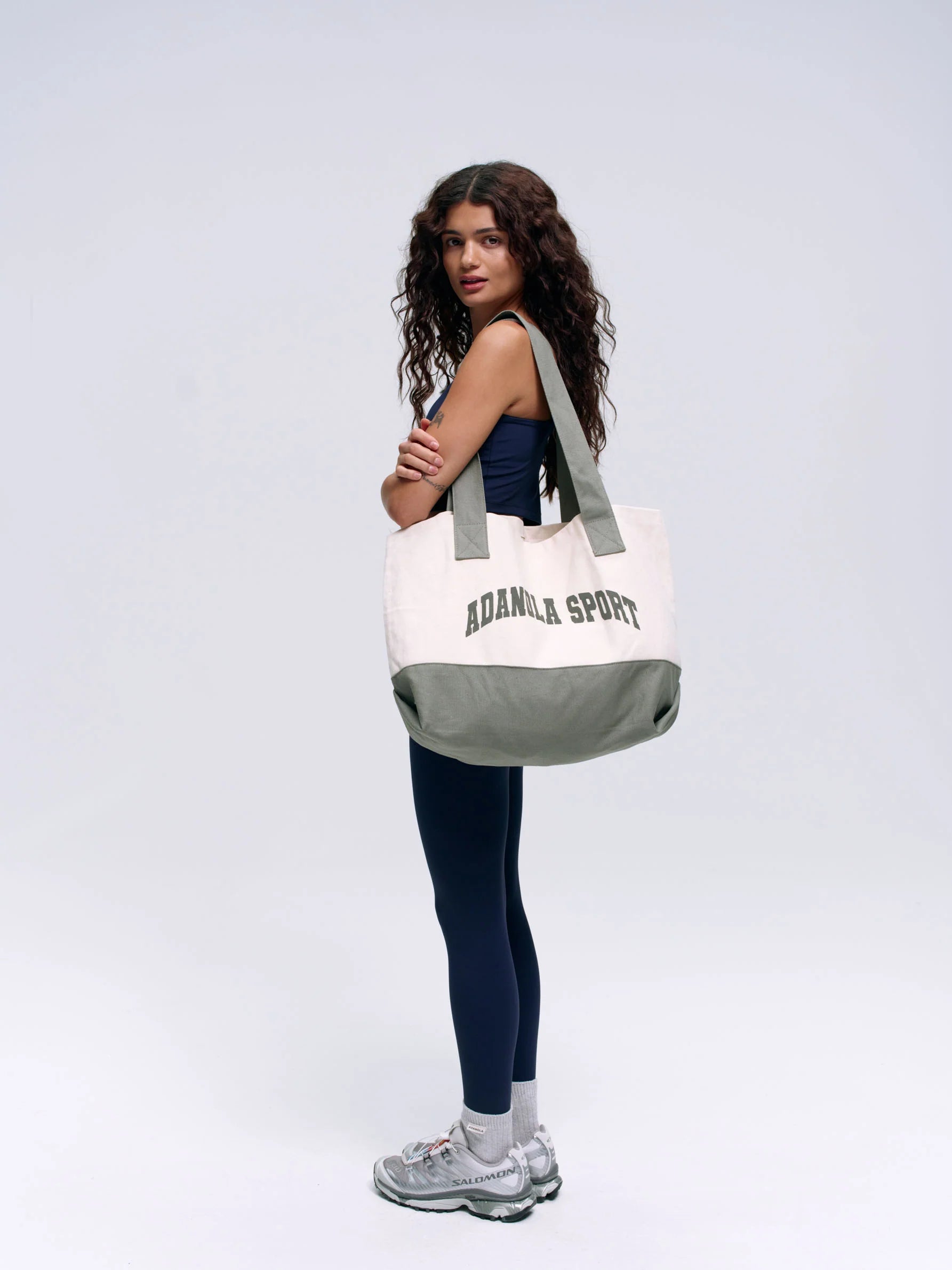 Adanola Sport Branded Tote - Cream/Olive
