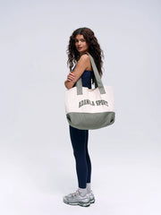Adanola Sport Branded Tote - Cream/Olive