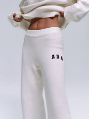 ADA Knit Straight Leg Sweatpants - Cream/Coffee Bean