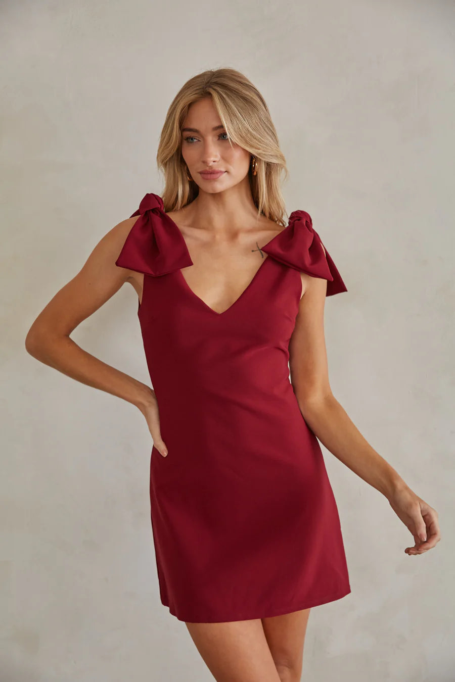Audrey Bow Strap Mini Dress