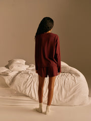 Modal Long Sleeve T-shirt - Burgundy