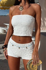 Boheme Strapless Top - White