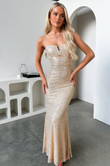 Bonnie Sequin Maxi Dress - Champagne