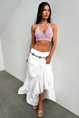 Valetta Crochet Halter Crop - Pink